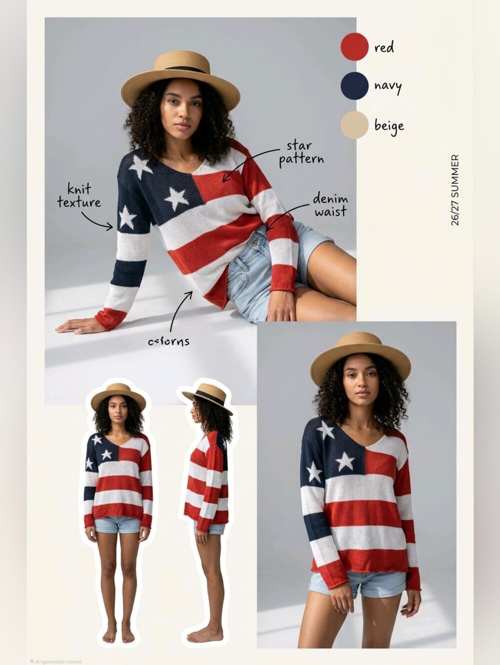 Red  White  & Blue Sweater